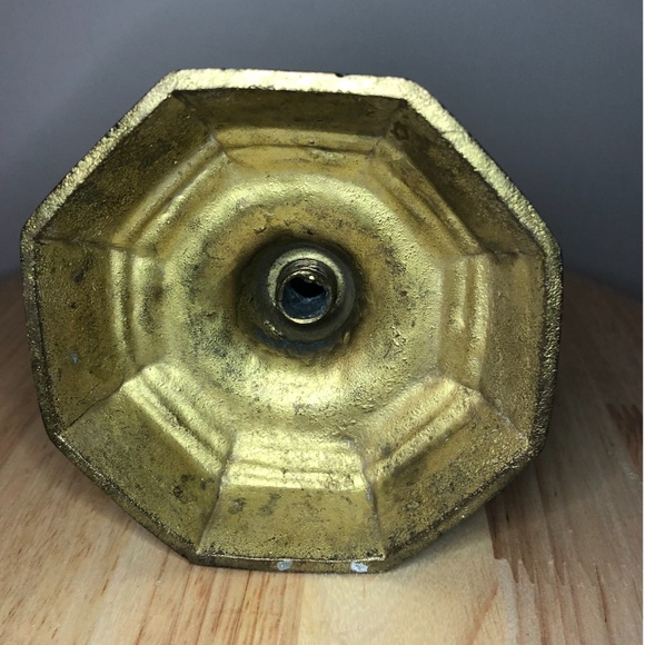 Vintage golden brass massive candle holder EUC - Picture 3 of 3